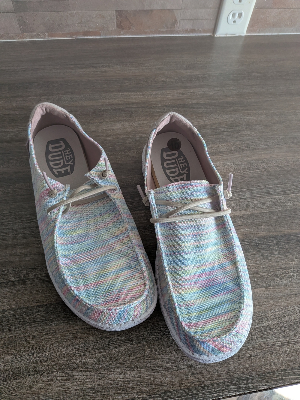 Hey Dude Women's Pastel Multi-Color Woven Shoes
